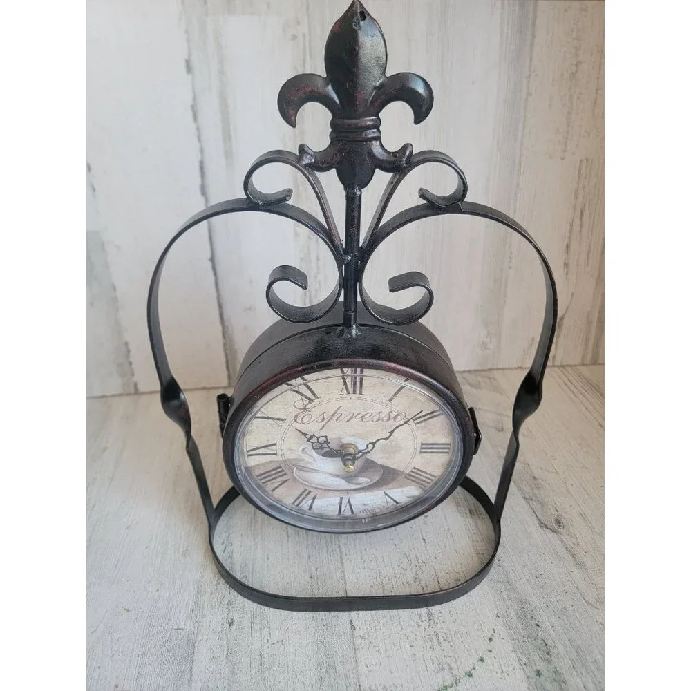 Pier 1‎ clock Rustic expresso cappuccino home decor